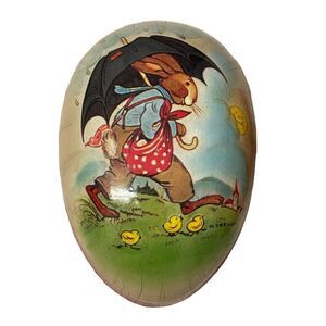 Vintage German Easter Egg Rabbit & Chicks Design by M. Drechsel Germany